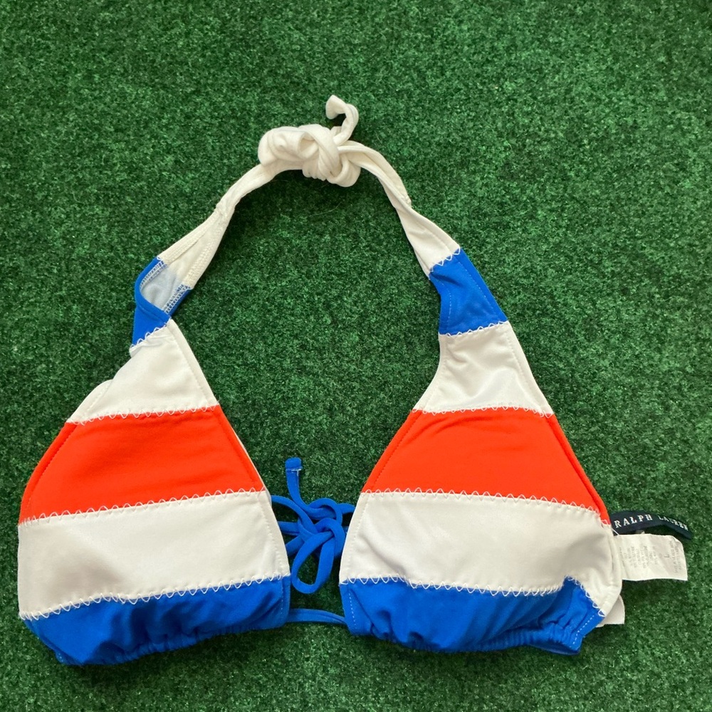 Ralph Lauren Striped Swim Top Size Large Multi Color
